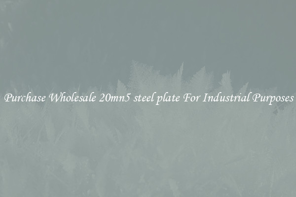 Purchase Wholesale 20mn5 steel plate For Industrial Purposes