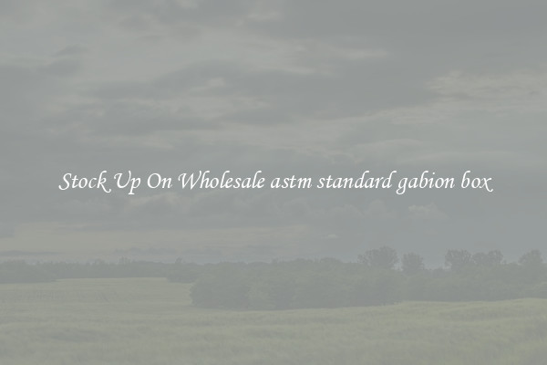 Stock Up On Wholesale astm standard gabion box