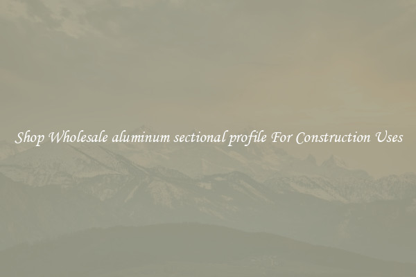 Shop Wholesale aluminum sectional profile For Construction Uses