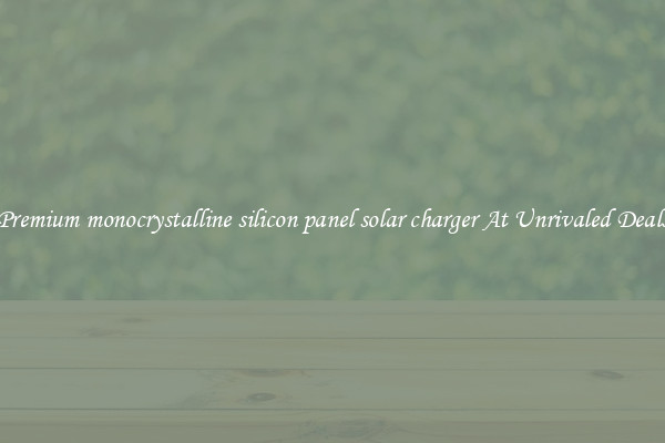 Premium monocrystalline silicon panel solar charger At Unrivaled Deals
