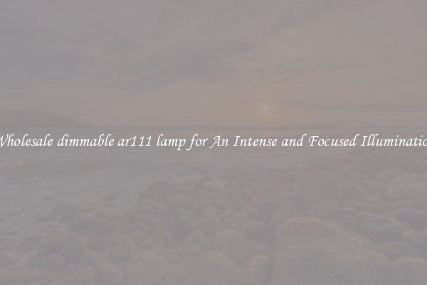 Wholesale dimmable ar111 lamp for An Intense and Focused Illumination
