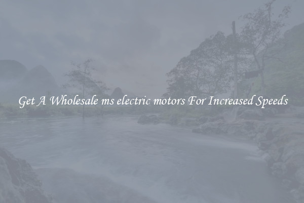 Get A Wholesale ms electric motors For Increased Speeds