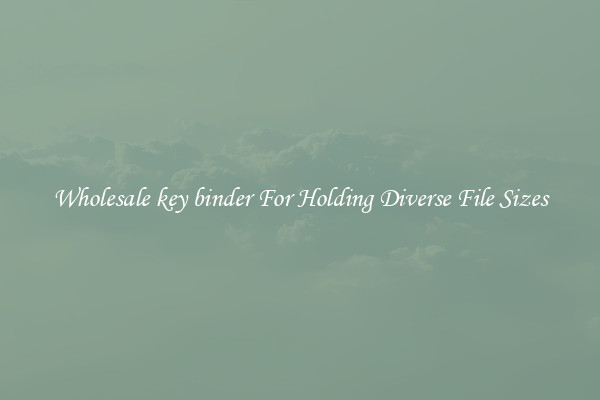Wholesale key binder For Holding Diverse File Sizes