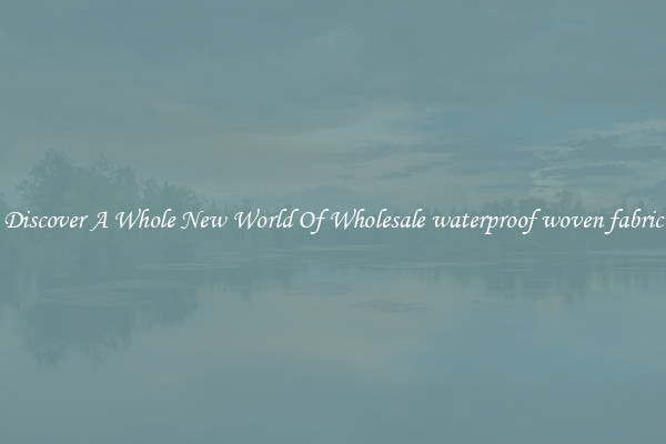 Discover A Whole New World Of Wholesale waterproof woven fabric