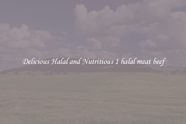 Delicious Halal and Nutritious 1 halal meat beef