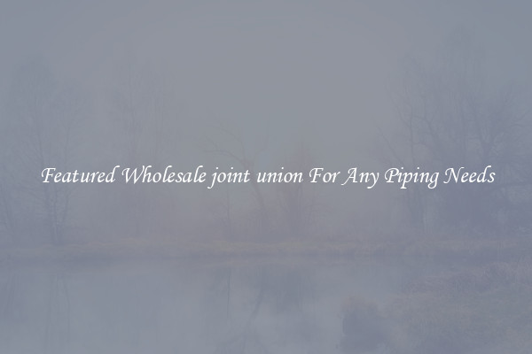 Featured Wholesale joint union For Any Piping Needs