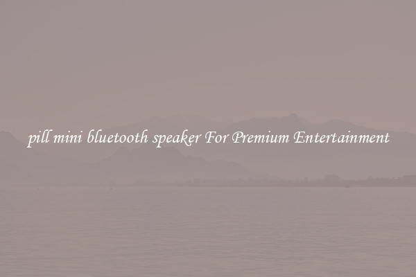 pill mini bluetooth speaker For Premium Entertainment